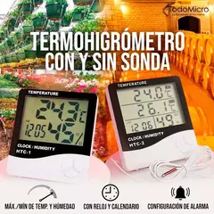 Reloj Termohigrometro Digital Sensor Temperatura Y Humedad - comprar online