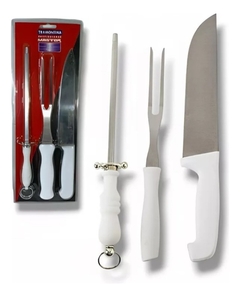 set cuchillo + chaira + tenedor