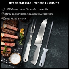 set cuchillo + chaira + tenedor - comprar online