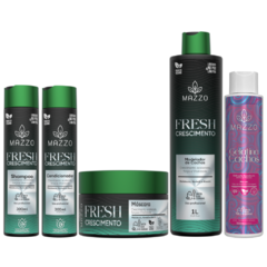 Kit Completo Cachoos Fresh Crescimento + Gelatina Mazzo - 5 Itens