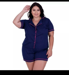 Pijama Americano PLUS SIZE Liso suede Feminino Blogueira - loja online