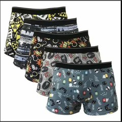 Imagem do kit com 5 Cueca Boxer Box Microfibra Adulto