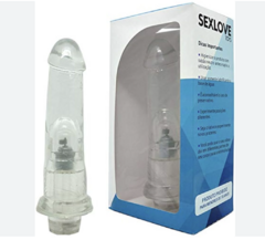 Penis em silicone transparente. 19 CM. Vibracao LOKA