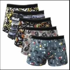 Kit com 5 Cueca Boxer Box Microfibra Adulto - loja online