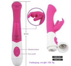 Imagem do Vibrador de coelho, G-Spot Massage Stick, choque duplo, brinquedo do sexo, aparelho feminino,