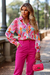 CAMISA CROPPED CETIM ESTAMPADO MAGENTA VIBRANTE ARIANE