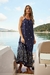 VESTIDO COM LINHO BORDADO AZUL MARINHO CAROLINE - comprar online