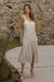 VESTIDO LONGO VISCOSE JACQUARD FOLHAGENS NATURAL VANESSA