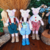 Os bonecos de pano dos Três Porquinhos da coleção "Era Uma Vez"