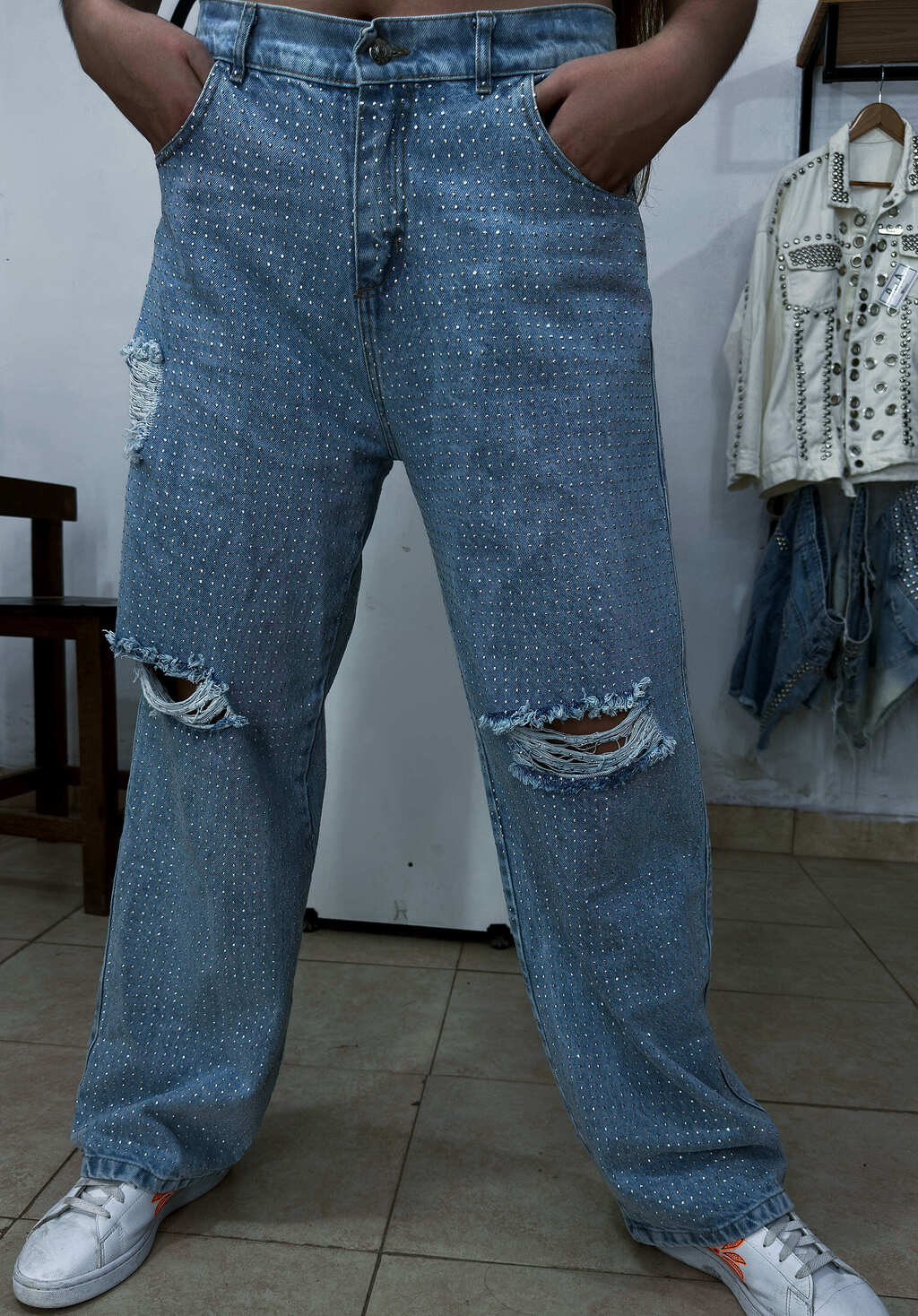 Pantalon strass hotsell