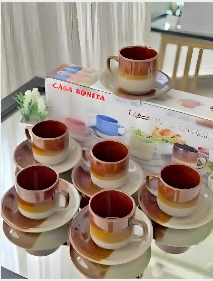 set de tazas de ceramica 12 piezas tazas plato