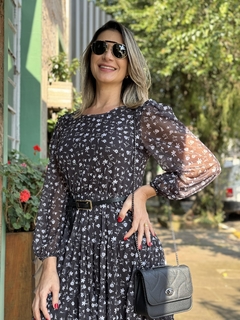 Vestido em Tule Estampado