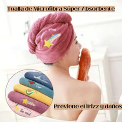 Toalla de Microfibra Súper Absorbente - Reducís el tiempo de secado, cuidando tu pelo