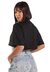 Camiseta Cropped Grafics Preto Scrolled Bow na internet