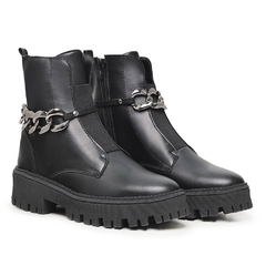 Bota Casual Feminina Plataforma Corrente Tratorada Conforto 603 - Preto - comprar online