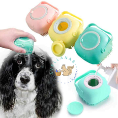 CEPILLO CON DISPENSER PARA MASCOTAS BAÑO