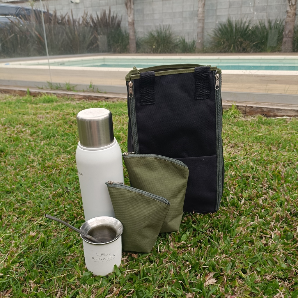 BOLSO MATERO 2 EN 1 Lona mantel Yerbera y Azucarera