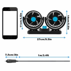 Mini Ventilador Doble para Auto | 12v | 360° en internet