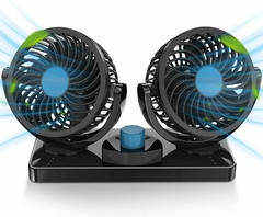 Mini Ventilador Doble para Auto | 12v | 360°