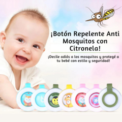 Botón Repelente Anti Mosquitos con Citronela - Seguro y Natural ¡OFERTA 3X1!