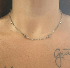 CHOKER BOLINHAS EM AÇO INOX