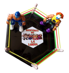 Ring de Juguete con 2 Luchadores Patones (Negro) - comprar en línea