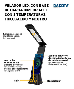 Velador LED con 3 Modos | Carga Inalambrica de Celulares - Tienda Capricho