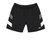 Short preto da marca Thug Nine com detalhes em cinza e branco.