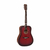 Guitarra Acustica Vintage V50 Tapa Solida Dreadnought Satinado Burgundy