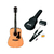 Combo Ibanez Pack Guitarra Acustica Funda V50njp Accesorios