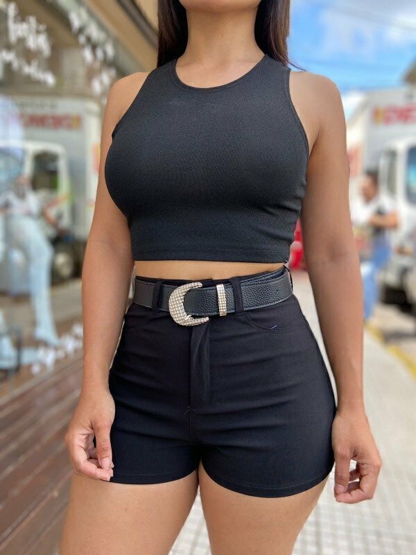 Short de bengalina negro Comprar en LuanBoutique