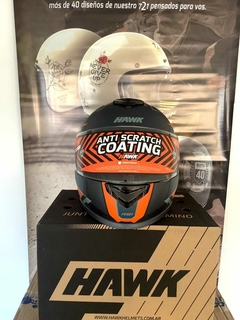 CASCO HAWK RS1 ALPHA NEGRO/NARANJA - AFSTORE