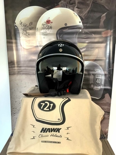 CASCO HAWK ABIERTO 721 NEGRO BRILLANTE