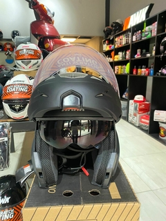 CASCO HAWK RS5 REBATIBLE DOBLE VISOR NEGRO MATE