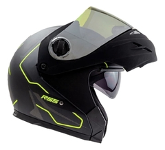 CASCO HAWK RS5 REBATIBLE CON DOBLE VISOR NEGRO/FLUOR - comprar online