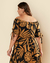 Vestido Plus Size Midi Estampado Decote Ombro A Ombro - loja online