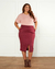 Saia Plus Size Midi Lápis Em Suede na internet