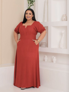 Vestido Linho - Plus Size