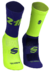 Meia Performance Poliamida 21k Roxo/Amarelo Neon Cano Longo - SOCKS CO