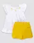 CONJUNTO BATA LIMÕES E SHORT LINHO AMARELO - ANJOS BABY - comprar online