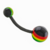 PIERCING UMBIGO 10MM REGGAE SILICONE BLACK