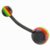 PIERCING UMBIGO 10MM REGGAE SILICONE BLACK - comprar online