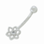 PIERCING UMBIGO 10MM FLOR VAZADA RODIO - comprar online