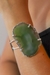 Bracelete Chapa de Ágata Verde Banhado Prata