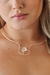 Choker Pedra Natural Cristal banhada Prata