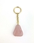 Chaveiro Quartzo Rosa rolado dourado - comprar online