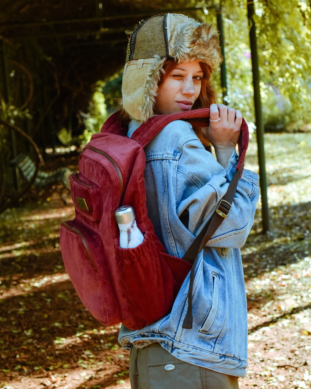 Mochila Corderoy Bordo Comprar en tiendaxolote