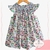 Vestido infantil floral bordado ponto smock