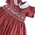 Vestido infantil bordo com poa branco - comprar online