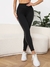 Yoga Trendy Leggings Deportivos Inconsútil de Cintura Ancha - Color Negro - comprar online